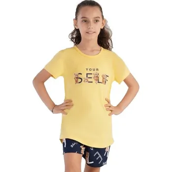 Dívčí oblečení Žluté i modré dívčí pyžamo YOU SELF - PLYŠOVÝ MEDVÍDCI 1F0936 žlutá 110-116-5-6-let