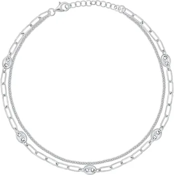 Náramek Brilio Silver Dvojitý stříbrný náramek na nohu ANK105W + 2 měsíce na vrácení zboží