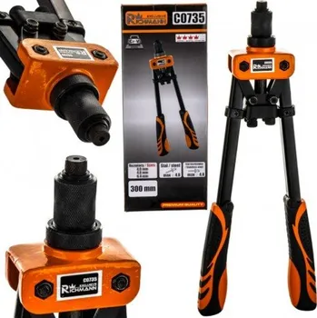 Nýtovací pistole Ruční nýtovačka 5 konců 300 mm silná 4-6,4 mm MZR 68113