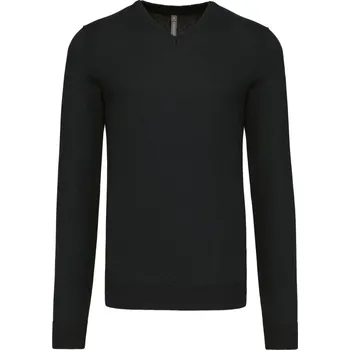 Dámský svetr Pánský svetr s výstřihem do V K 965 black XXL