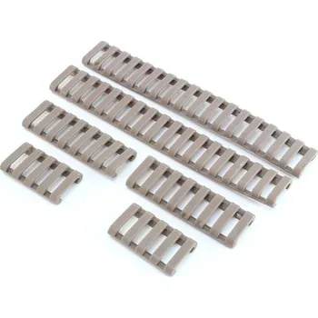 FMA Set gumových krytek na RIS lištu - 6 kusů, pískové DE