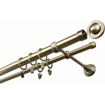 Garnýž Garnýž kovová 300 cm dvouřadá - dvojitá 25 Atena Mosaz