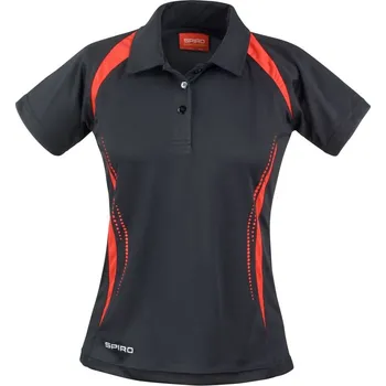 Dámské tričko Dámské týmové piqué polo S 177F black-red S