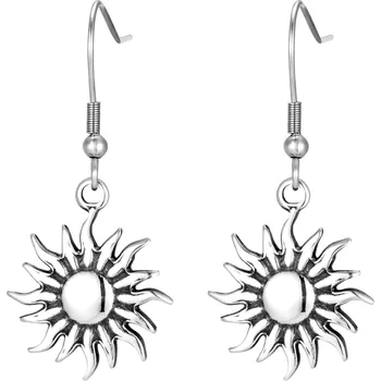 Náušnice B-TOP Visací náušnice z nerezové oceli Slunce