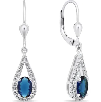 Náušnice Brilio Silver Půvabné stříbrné náušnice s tmavě modrými zirkony EA446WB + 2 měsíce na vrácení zboží