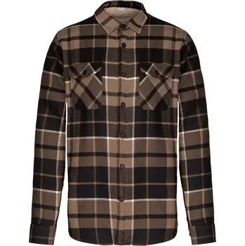 Pánská košile Flanelová košile s sherpa fleecovou podšívkou K 579 camel-black L