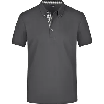 Pánské tričko Pánské piqué polo button-down JN 964 graphite-graphite-white 3XL