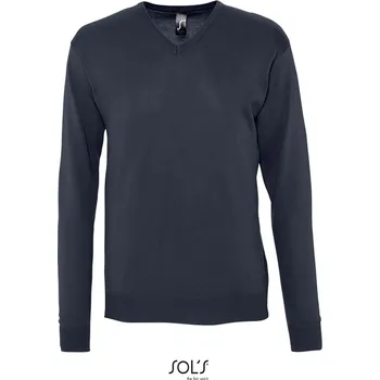 Dámský svetr Pletený pánský svetr s V výstřihem Galaxy Men navy 3XL