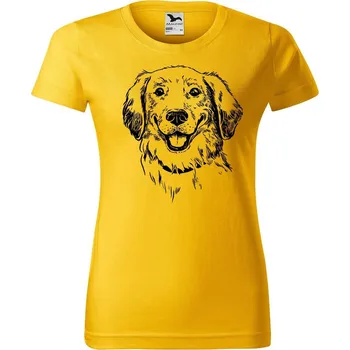 Dámské tričko DOBRÝ TRIKO Dámské tričko s potiskem Retrívr Barva: Žlutá, Velikost: XL