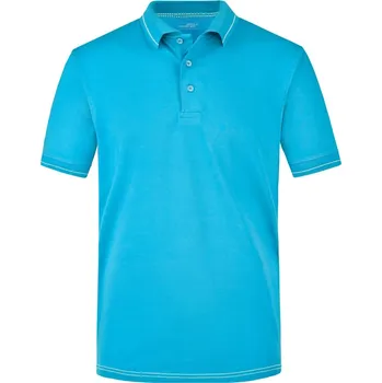 Pánské tričko Pánské žerzejové elastické polo JN 569 aqua-white XL