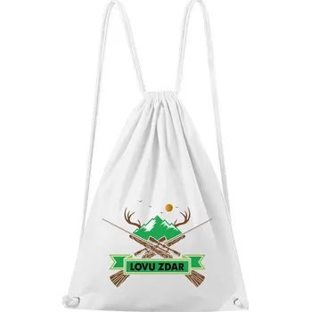 Sportovní batoh DOBRÝ TRIKO Bavlněný batoh Lovu zdar Barva: Bílá