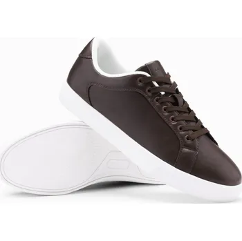 Pánské tenisky Pánské klasické tenisky s vysokou podrážkou - tmavě hnědé V2 OM-FOCS-0165 - 40