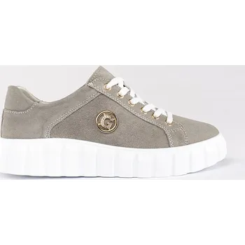 Dámské tenisky Šedé polobotky na platformě ze semišové kůže GD-XF-71G Velikost: 41