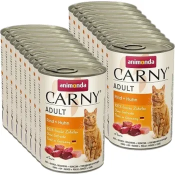 Krmivo pro kočku Animonda Cat Carny Adult příchuť: hovězí a kuřecí 18x400g