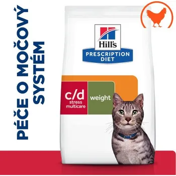 Krmivo pro kočku Hill's PD Cat C/D Multicare Urinary Stress+Metabolic Struvite/Oxalate&Obesity 8kg