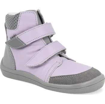 Dívčí zimní obuv Barefoot dětské zimní boty Beda - Jasmine s okopem fialové Velikost: 24