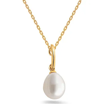 Přívěsek Zlatý přívěsek s bílou perlou 8 mm, 14K IZ27329P + dárkové balení LUXUS zdarma