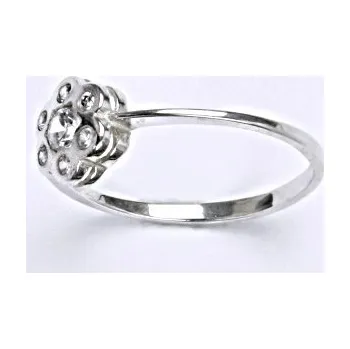 Prsten Zlatý prsten, čiré zirkony, bílé zlato, T 1135