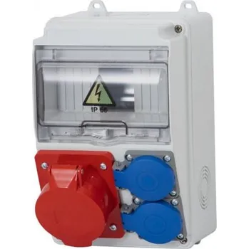 Elektrická zásuvka DAMIJA Set 6 - Skříň 32A 5p, 230V s jističi, bez chrániče ZS_SET6_10KA