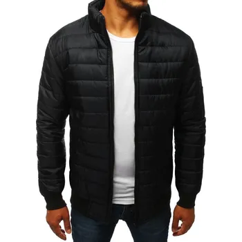 Pánské oblečení Prošívaná přechodná bunda pánská na zip bez kapuce Barva: Černá, Velikost: 2XL