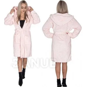 Oblečení pro bojové sporty Dámský plyšový župan WARM s kapucí - SL/XL - růžový