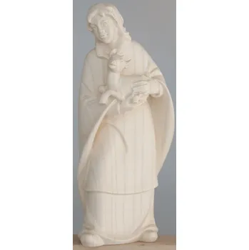 Vánoce Ornatis Žena s kůzlátkem Provedení: Přírodní bez malování, Velikost stojících figur dospělých postav: 12 cm Dřevěná vyřezávaná soška ženy s kůzlátkem