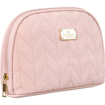 Šperkovnice Elegantní dámská kosmetická taštička z eko kůže se zapínáním na zip Barva: Růžová