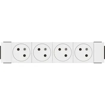 Elektroinstalační materiál LEGRAND ZÁSUVKA MOSAIC 4X2P+T KLIP.ZAR.BÍLÁ 077104L