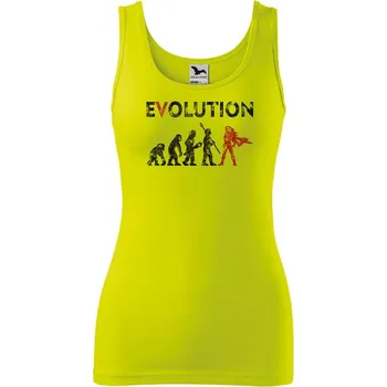DOBRÝ TRIKO Dámské tílko s potiskem Evoluce hrdinka Velikost: 2XL, Barva: Limetková