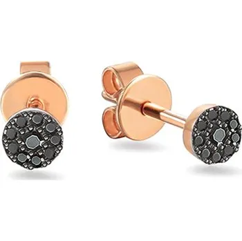 Náušnice Napichovací náušnice s černými diamanty Ziva, růžové zlato IZBR908RBN + dárkové balení LUXUS zdarma