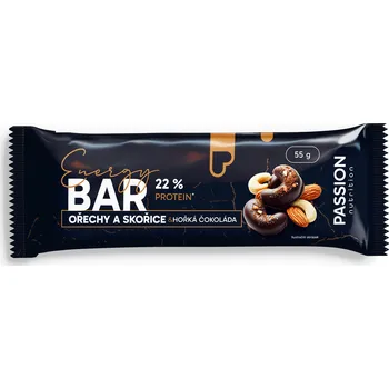 Passion nutrition Passion Energy bar Ořechy a skořice s horkou čokoládou 55g