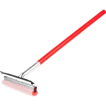 Myčka skel, oken a zrcadel + vodní stěrka na dřevěné tyči 60 cm AMIO-03857