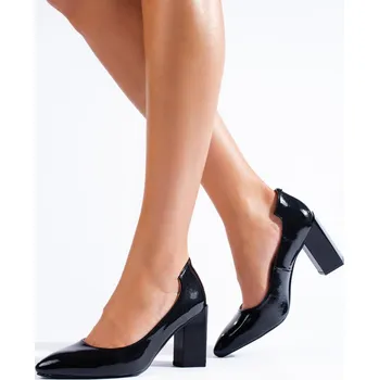 Dámské lodičky ČERNÉ LAKOVANÉ ELEGANTNÍ LODIČKY 230027B Velikost: 36