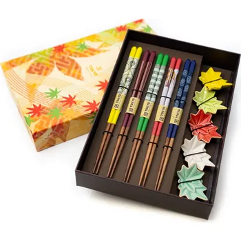 Příbor Set dřevěných hůlek Mix and Rest Maple Leaf Tokyo Design