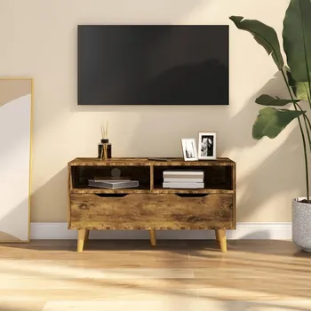 Televizní stolek vidaXL TV skříňka kouřový dub 90 x 40 x 48,5 cm kompozitní dřevo