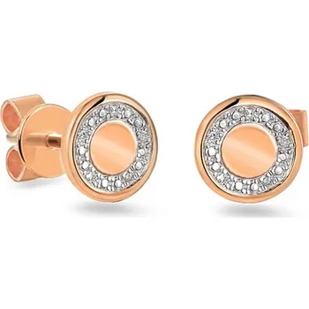 Náušnice Kulaté náušnice s brilianty Balance, růžové zlato, 14K IZBR849R + dárkové balení LUXUS zdarma