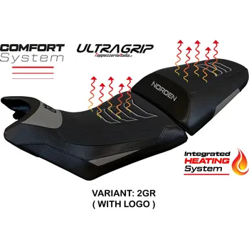 Moto sedlo TPZ Italia Vyhřívaný potah sedla Husqvarna Norden 901 (22-24) Ultragrip Heating Comfort potah sedla: s logem 2GR (grey)