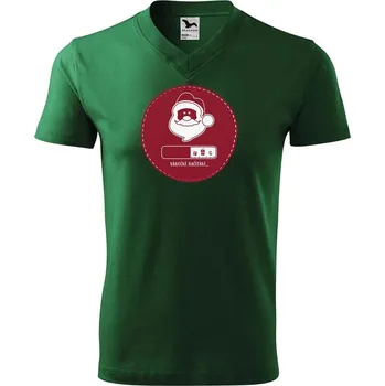 Pánské tričko DOBRÝ TRIKO Pánské V tričko Vánoční načítání Velikost: XL, Barva: Lahvově zelená