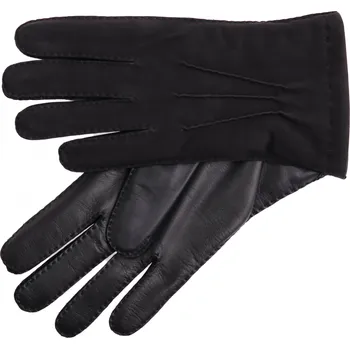 Rukavice Pánské kožené rukavice Špongr MOCHET černé Velikost: 9 1/2"