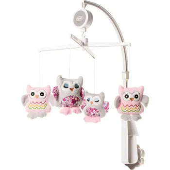 Kolotoč nad postýlku Plyšový kolotoč nad postýlku 4Baby Owl Pink