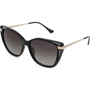 Sluneční brýle HIS 58111 černá lesk zlatá, čočka zelená gradál polarizovaná 1