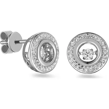 Náušnice Briliantové náušnice Dancing Diamonds, bílé zlato IZBR546AN + dárkové balení LUXUS zdarma