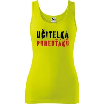 DOBRÝ TRIKO Dámské tílko s potiskem Učitelka puberťáků Velikost: S, Barva: Limetková