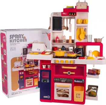Dětská kuchyňka Ramiz Dětská kuchyňka s funkcí světla zvuku a vody 80el. červená