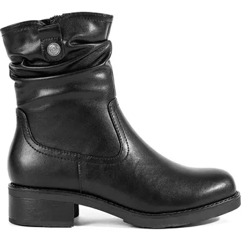 Dámská treková obuv Černé kožené zateplené dámské kotníkové boty Sergio Leone, podpatek 3,5 cm BT263-S-B Velikost: 36
