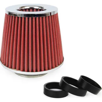 Vzduchový filtr Univerzální kónický vzduchový filtr červený/chrom + 3 adaptéry AMIO-01282