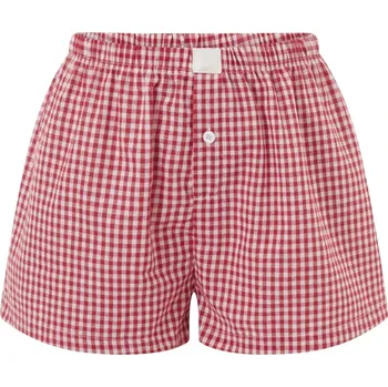 Dámské kraťasy Dámské kostkované šortky Barva: Červená, Velikost: M
