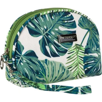 Šperkovnice Kompaktní dámská kosmetická taštička s botanickým potiskem Barva: Zelená