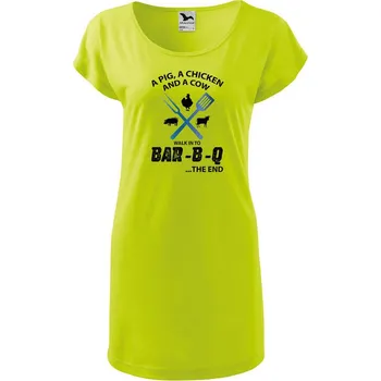Dámské oblečení DOBRÝ TRIKO Dámské tričko/šaty BAR-B-Q Velikost: XS, Barva: Limetková