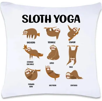 Dekorativní polštářek DOBRÝ TRIKO Polštář s potiskem 40 x 40 cm Sloth yoga Oboustranný tisk: NE